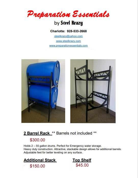 Water discount barrel rack